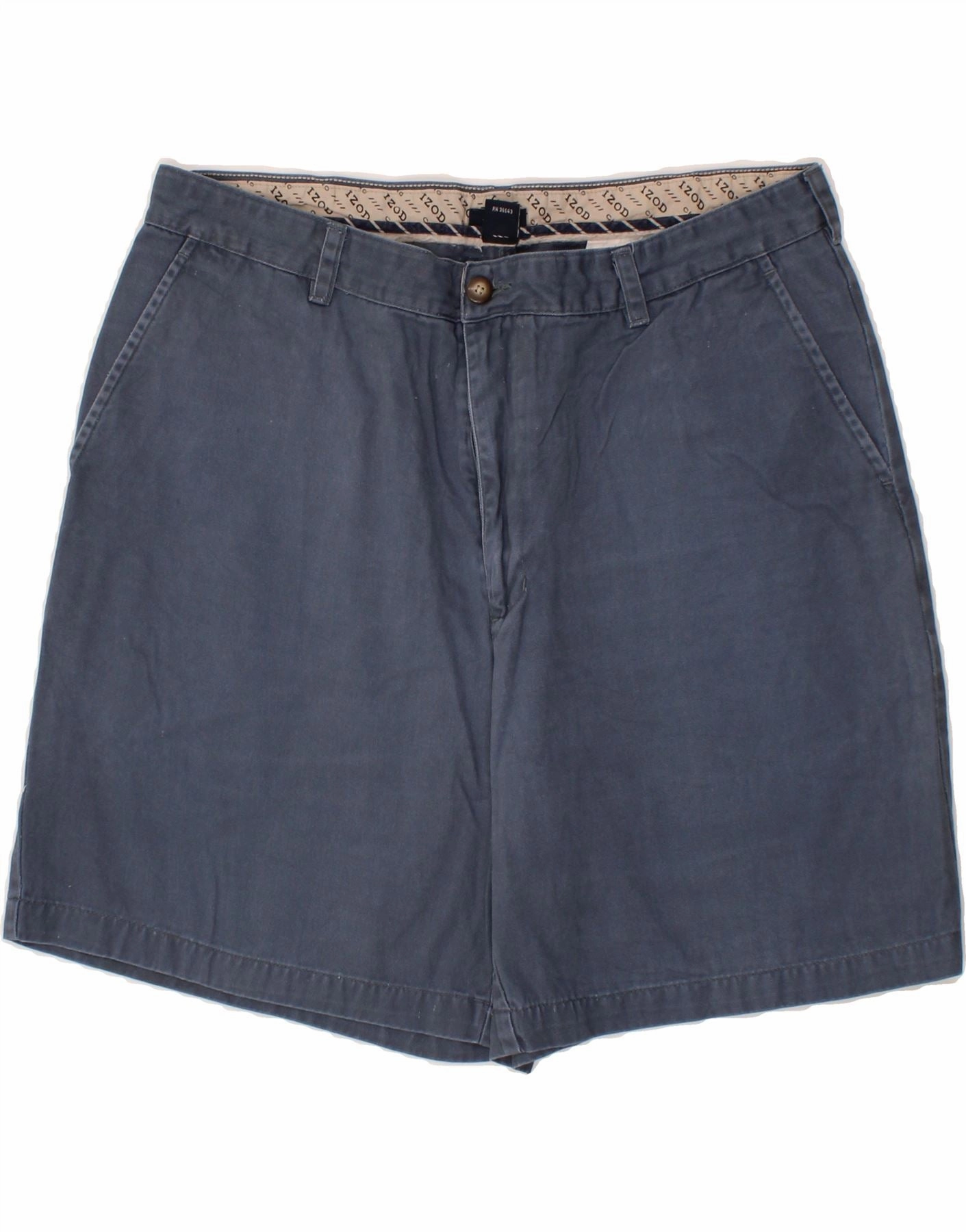 Effortless Motion IZOD Mens Chino Shorts W38 XL Navy Blue Cotton
