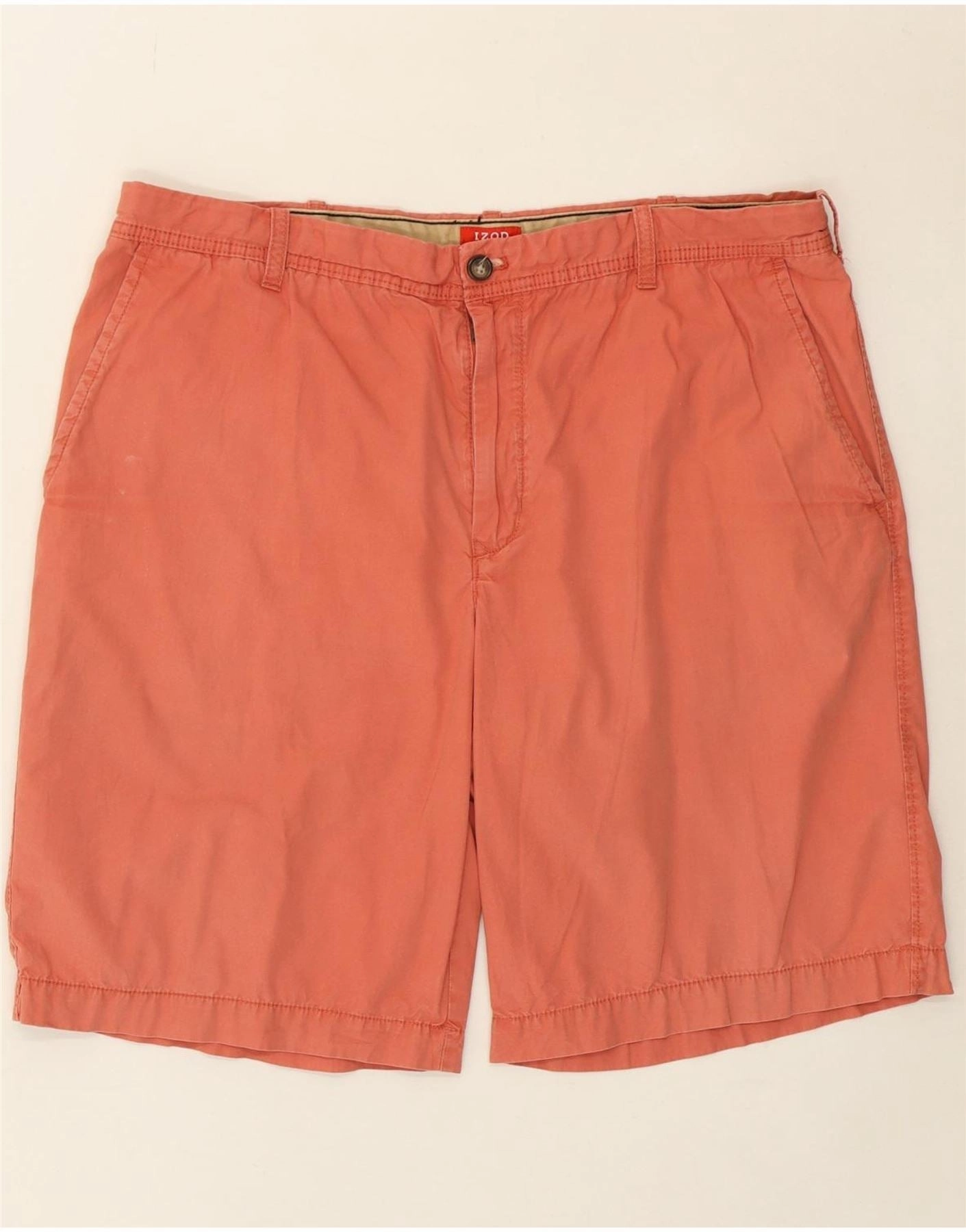 Stretch Layer basketball clothing IZOD Mens Chino Shorts W38 XL Pink Cotton