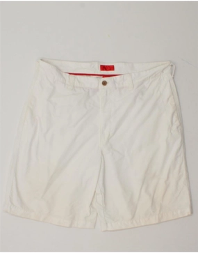 Midweight Texture Elastic Band IZOD Mens Chino Shorts W38 XL White Cotton