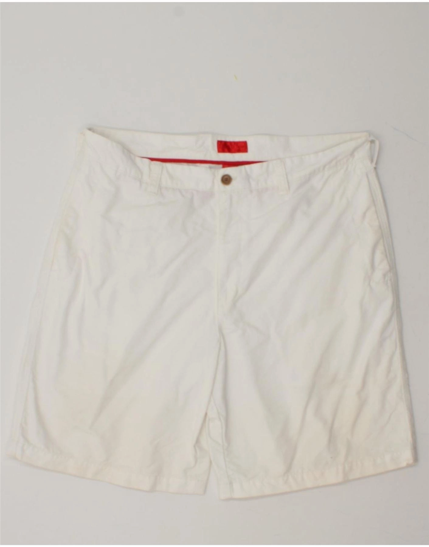 Midweight Texture Elastic Band IZOD Mens Chino Shorts W38 XL White Cotton