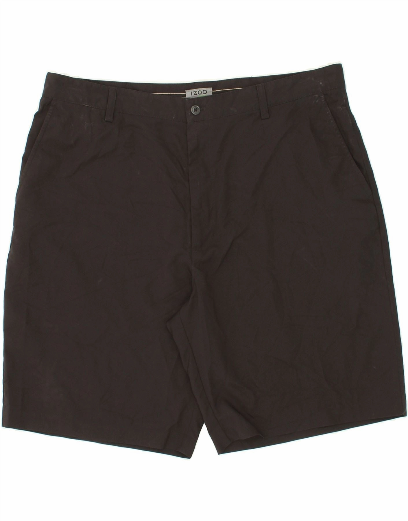 Easy Care Fabric plus-size choice IZOD Mens Chino Shorts W40 XL Black Polyester