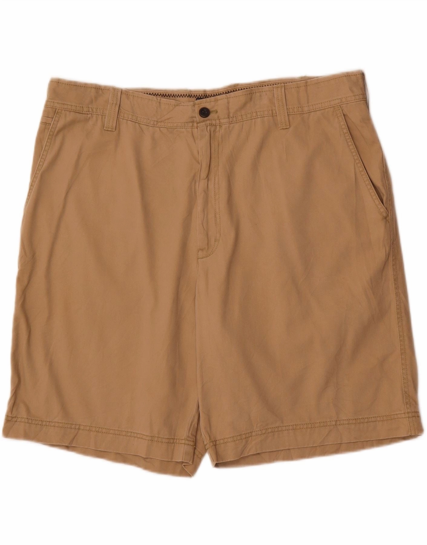 High Durability Blend IZOD Mens Chino Shorts W40 XL Brown Cotton