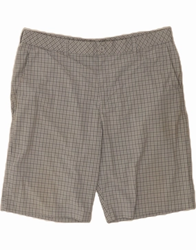 IZOD Mens Chino Shorts W40 XL Grey Check Cotton Mood Wear Lightweight Shorts