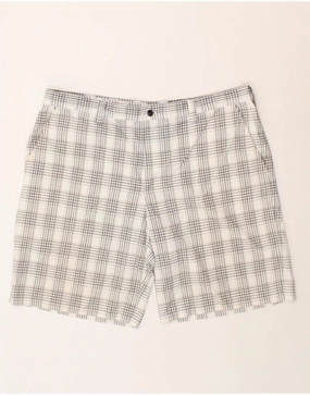 IZOD Mens Chino Shorts W40 XL Grey Check Polyester Breeze Ready