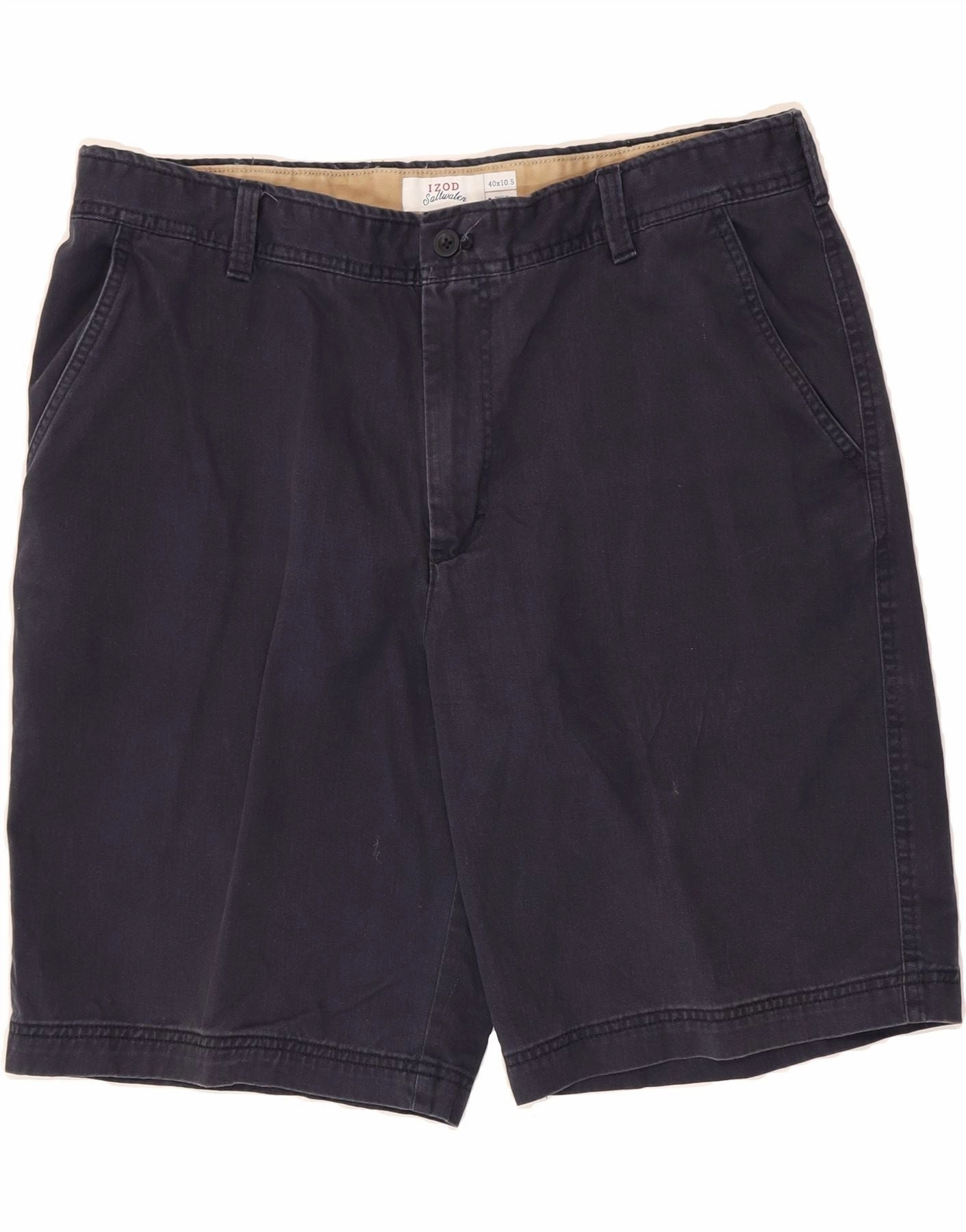 Stretch Support IZOD Mens Chino Shorts W40 XL Navy Blue Cotton