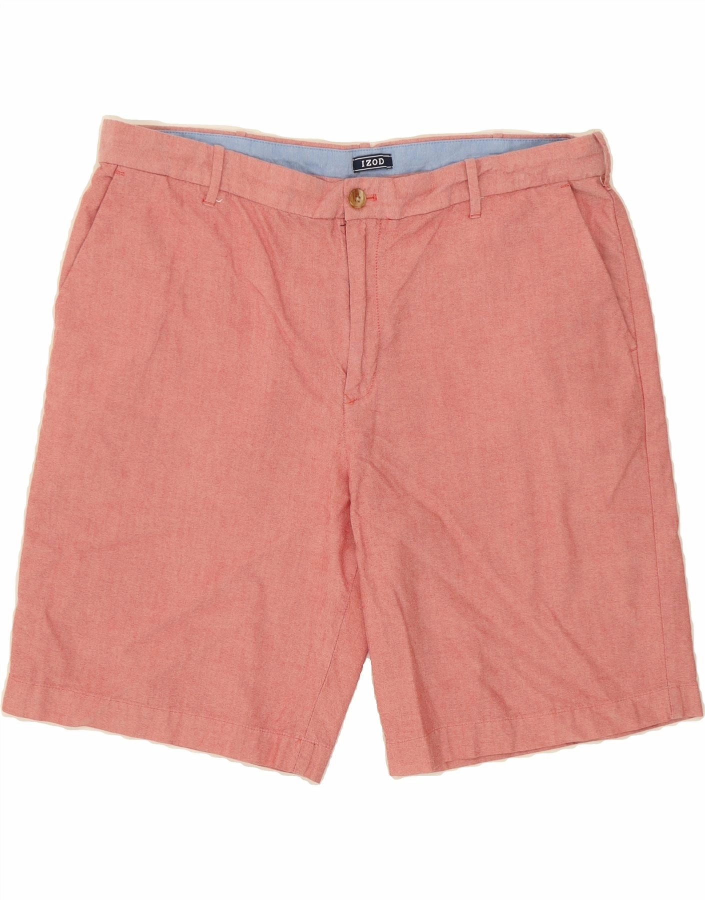 Snag Free Zipper Anti Static Finish IZOD Mens Chino Shorts W40 XL Pink Cotton