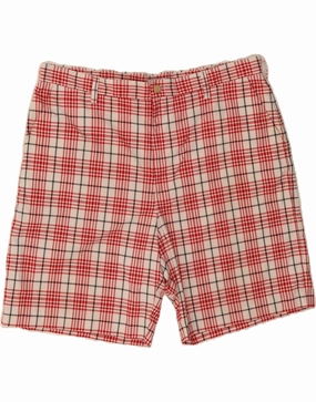 Double Layered Construction IZOD Mens Chino Shorts W40 XL Red Check Polyester