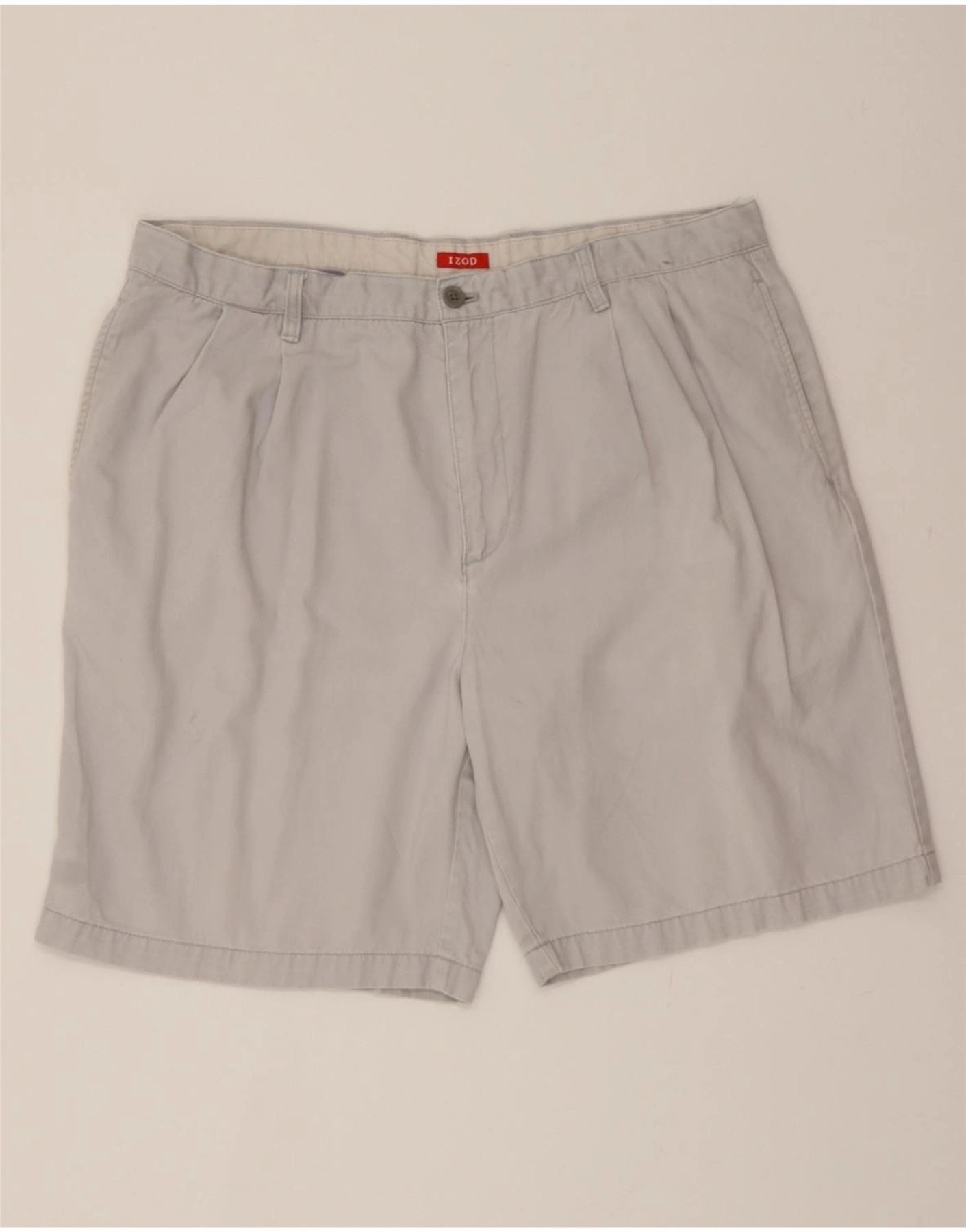 IZOD Mens Chino Shorts W40 XL  White Cotton Workout Ready Design