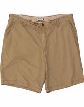 IZOD Mens Chino Shorts W42 2XL Beige Cotton Flexible Support Seamless construction