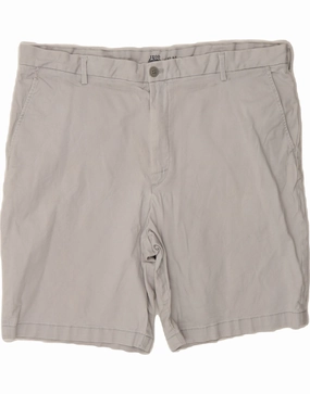 IZOD Mens Chino Shorts W42 2XL Grey Cotton UV resistant