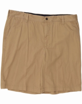 hat IZOD Mens Chino Shorts W44 2XL Beige Cotton