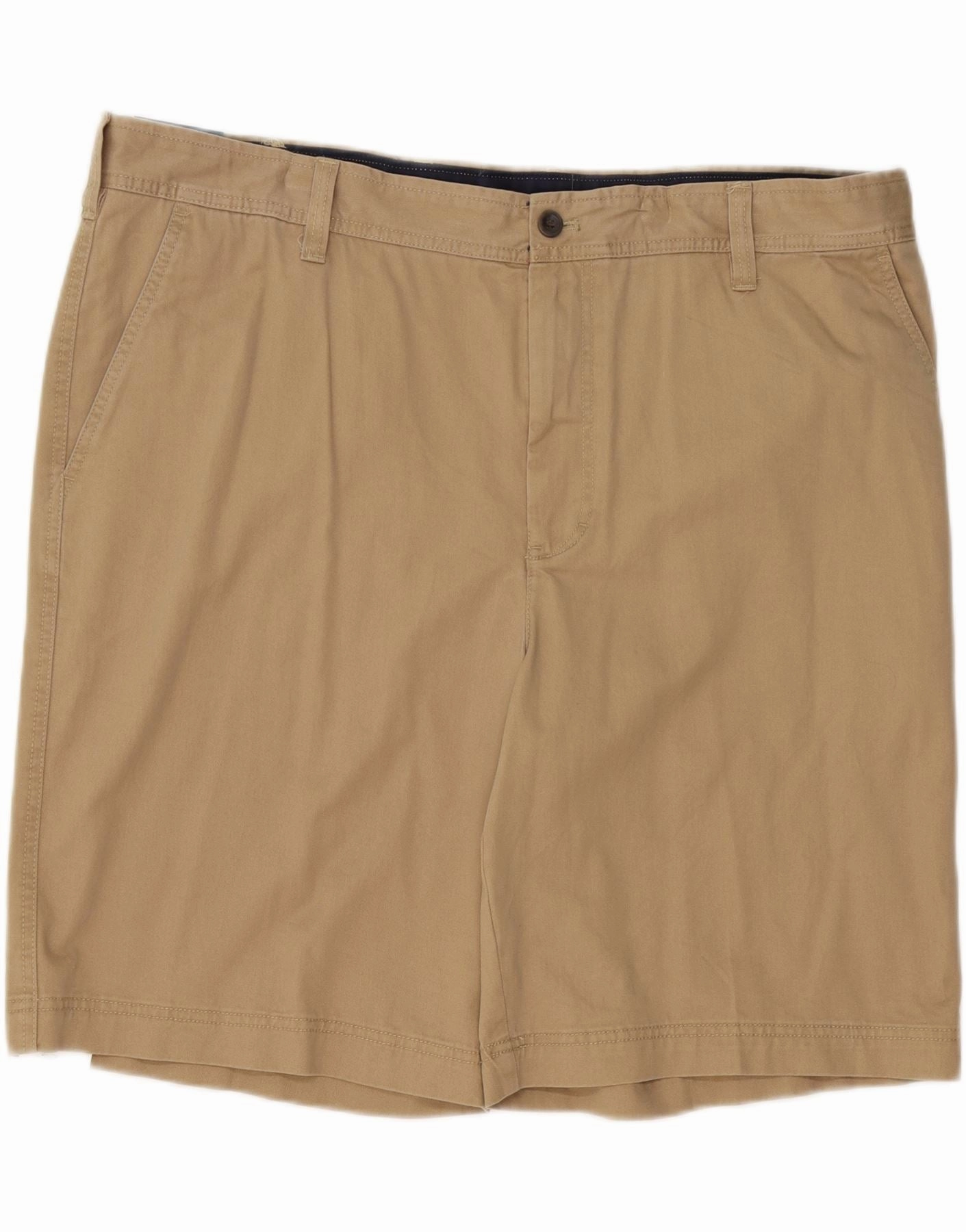 hat IZOD Mens Chino Shorts W44 2XL Beige Cotton