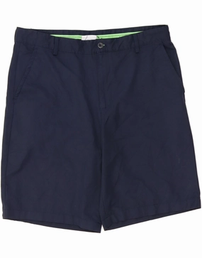 IZOD Mens Classic Chino Shorts W36 Large  Navy Blue Polyester Breezy Feel