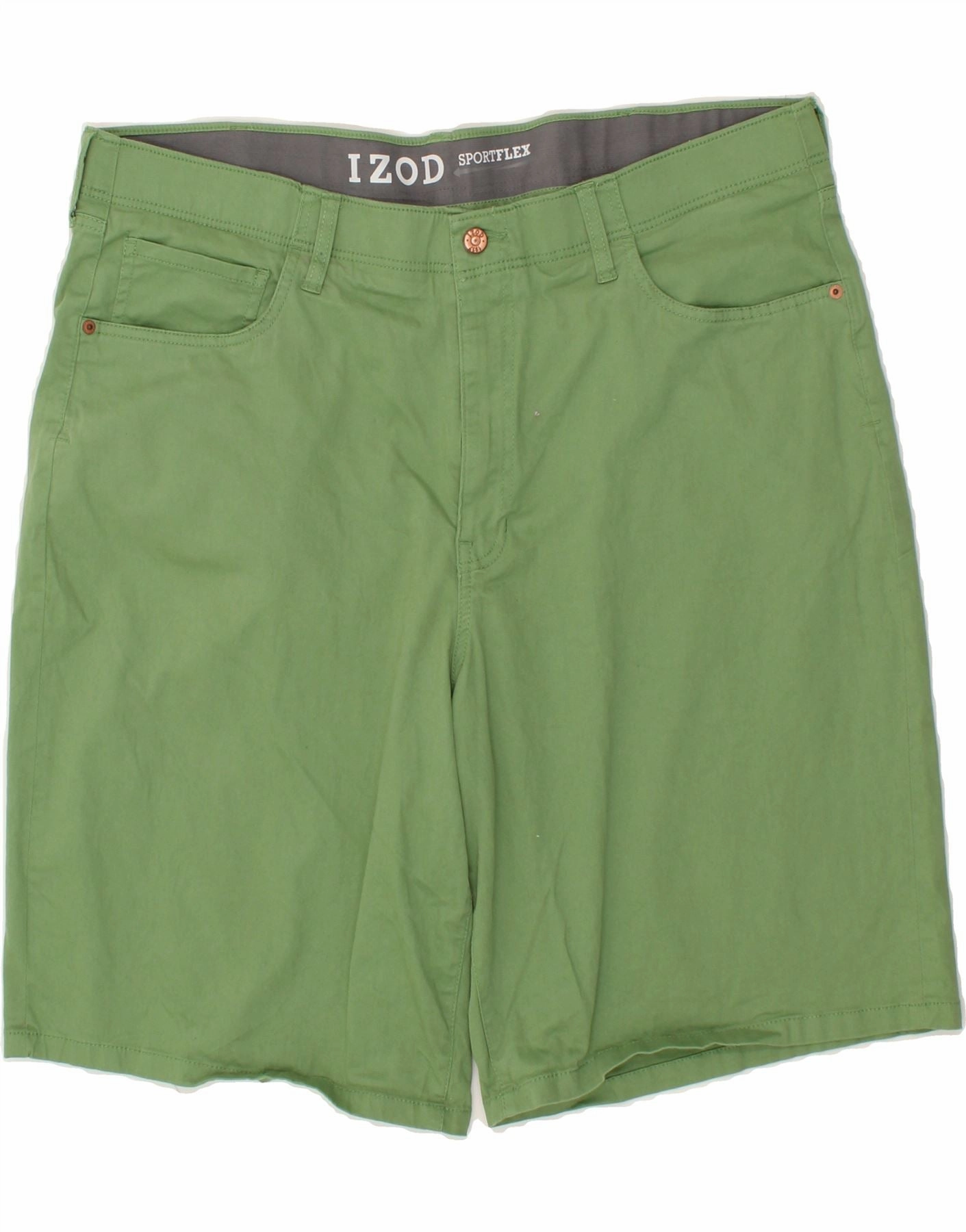 Soft Motion beachy vibe IZOD Mens Classic Fit Casual Shorts W42 2XL  Green Cotton
