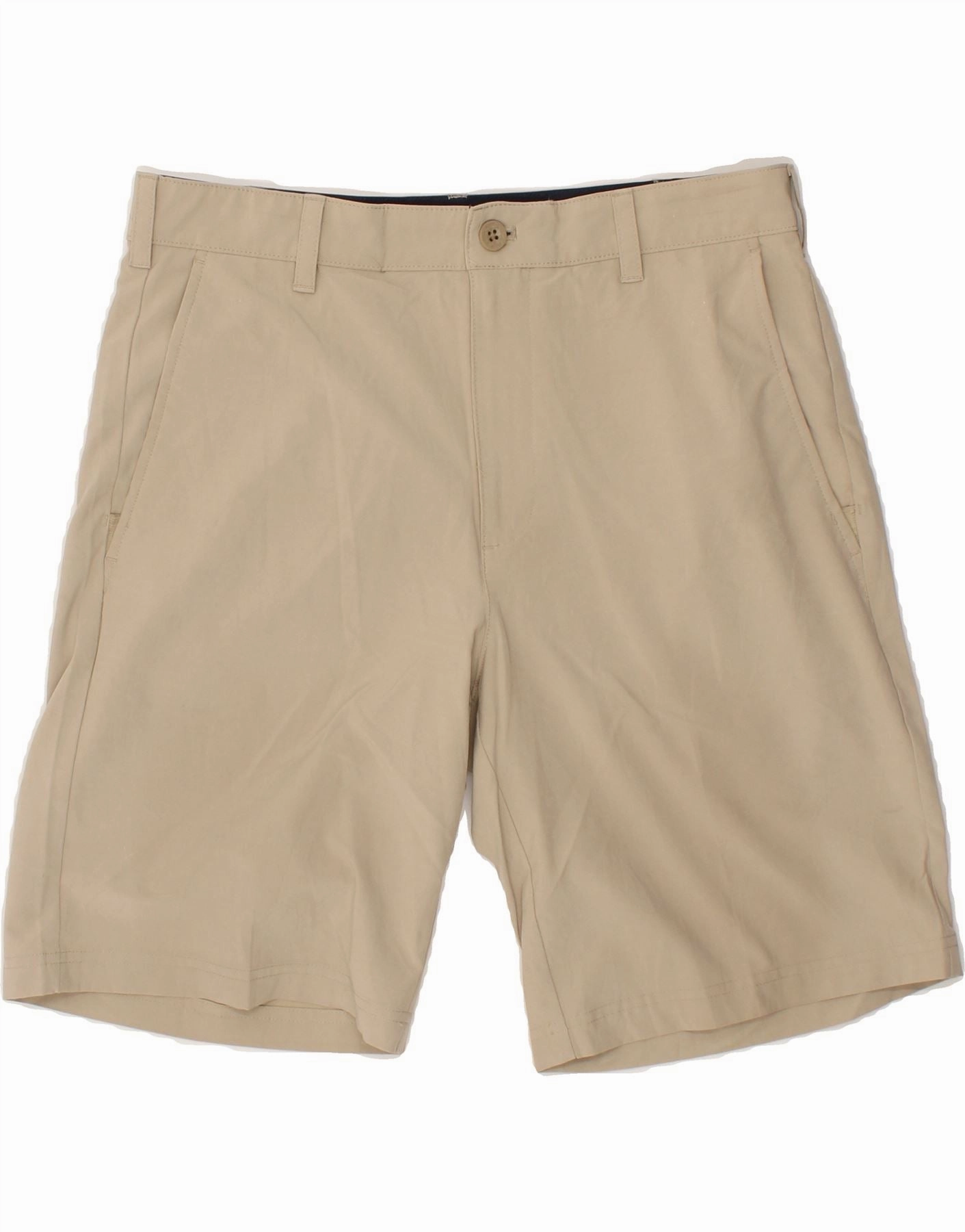 Lightweight Weave Animal Print IZOD Mens Golf Chino Shorts W33 Medium Beige Polyester