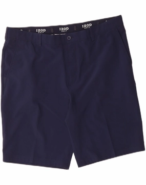 Snag Free Fabric Performance Wear IZOD Mens Golf Chino Shorts W42 2XL  Navy Blue Polyester