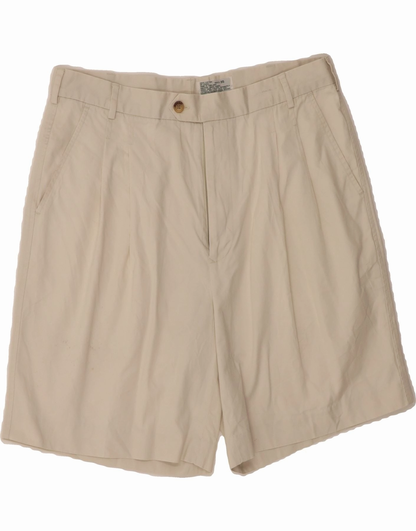 IZOD Mens Pegged Chino Shorts W35 Large Off White Cotton Utility Fit Fitted Design