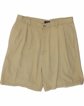 Cool Look Warehouse Work IZOD Mens Pegged Chino Shorts W36 Large Beige Cotton