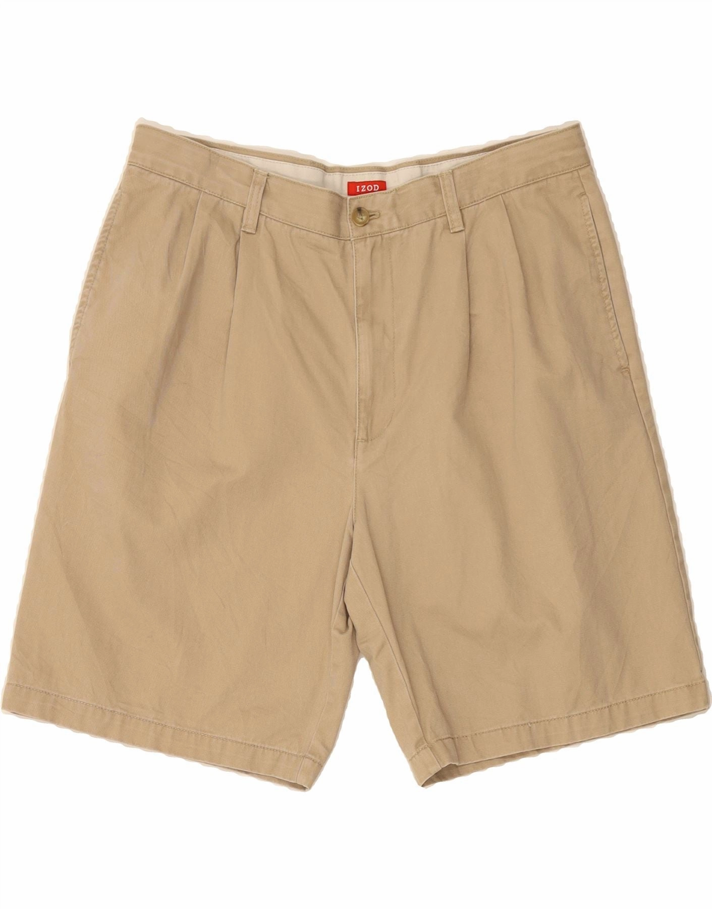 Camping Gear Comfortable Design IZOD Mens Pegged Chino Shorts W36 Large Beige Cotton
