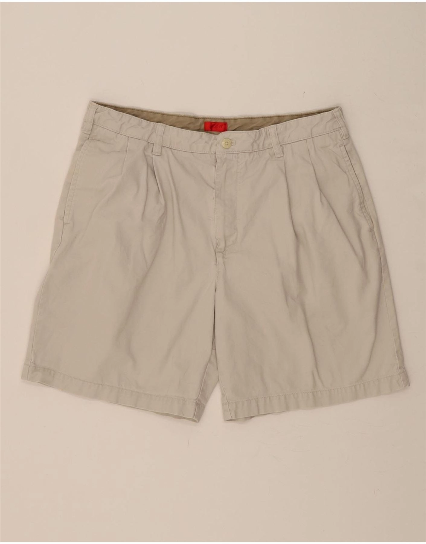 IZOD Mens Pegged Chino Shorts W36 Large Grey Cotton Everyday Style Zero Irritation Tags
