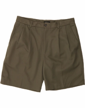 Fit Flex IZOD Mens Pegged Chino Shorts W36 Large Khaki Polyester