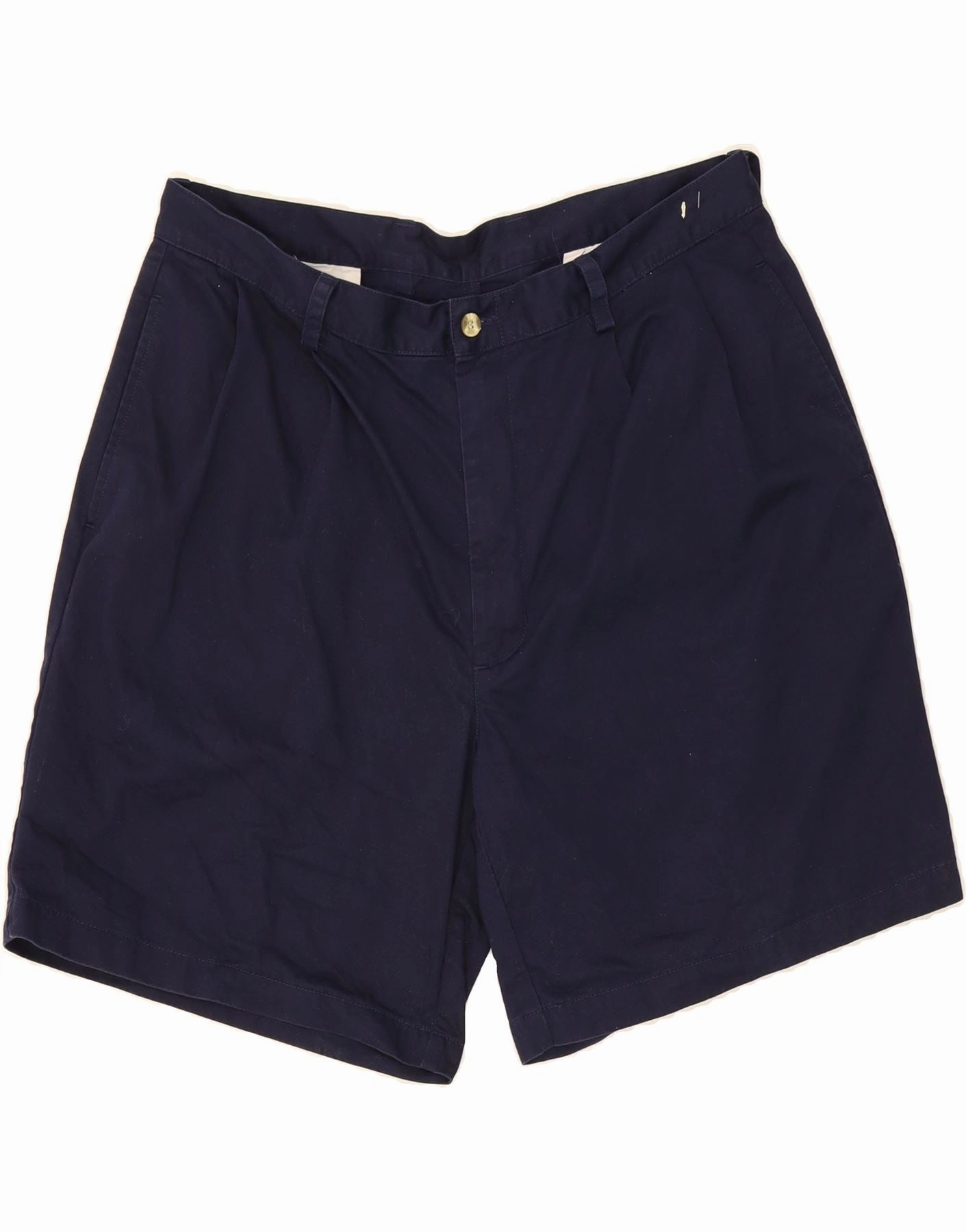 IZOD Mens Pegged Chino Shorts W36 Large Navy Blue Cotton Travel Comfort