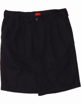 IZOD Mens Pegged Chino Shorts W36 Large Navy Blue Polyester Moisture Wicking Finish Flexible Mobility