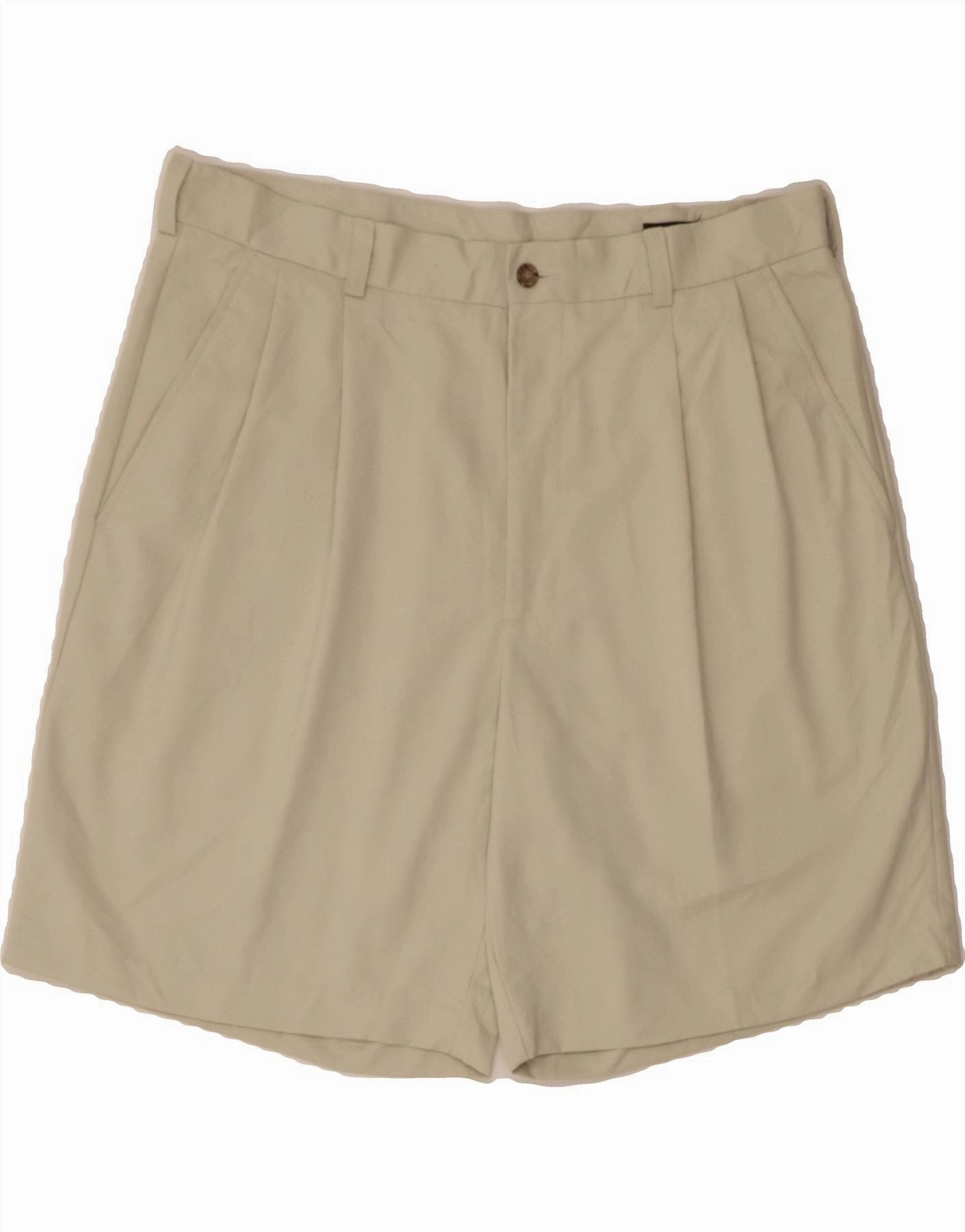 Vacation Outfit IZOD Mens Pegged Chino Shorts W36 Large Off White Polyester