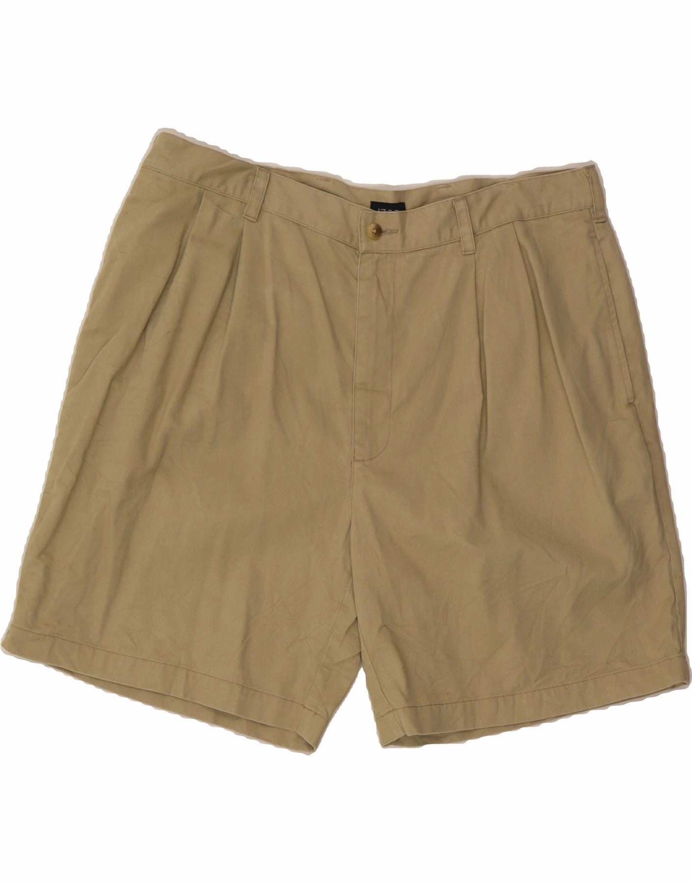 Playful Look IZOD Mens Pegged Chino Shorts W38 XL Beige Cotton