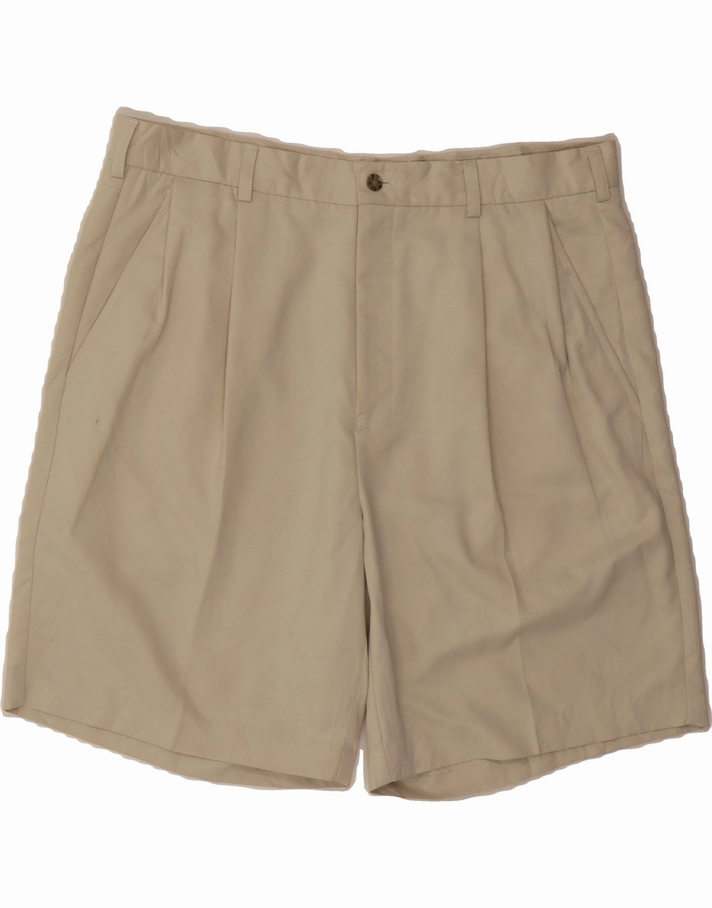 IZOD Mens Pegged Chino Shorts W38 XL Beige Polyester OdorControlTech