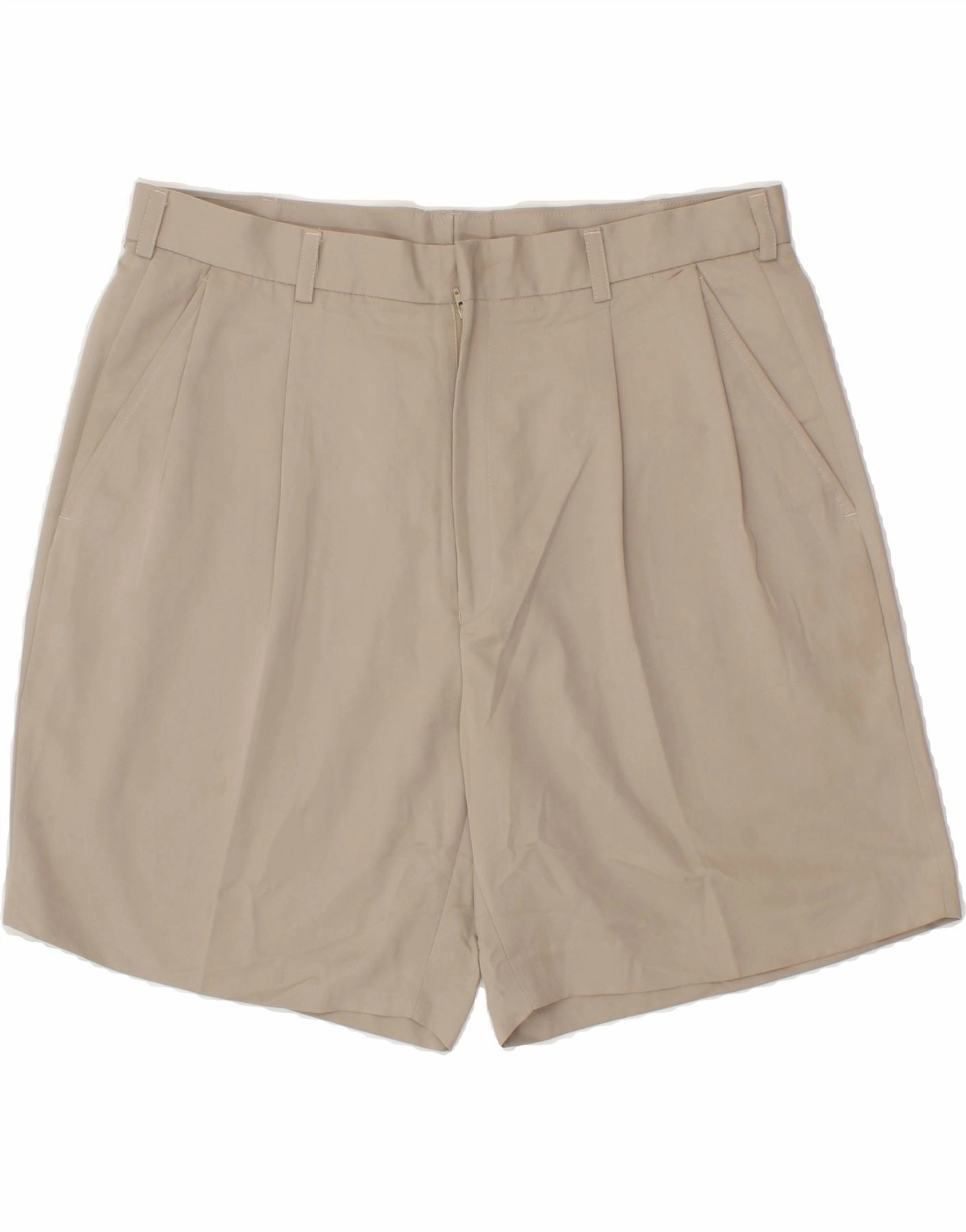 low waisted beach goers IZOD Mens Pegged Chino Shorts W38 XL Beige Polyester