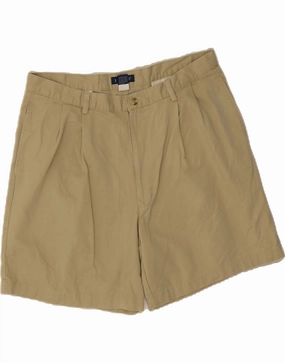 IZOD Mens Pegged Chino Shorts W38 XL Khaki Cotton Comfy Feel