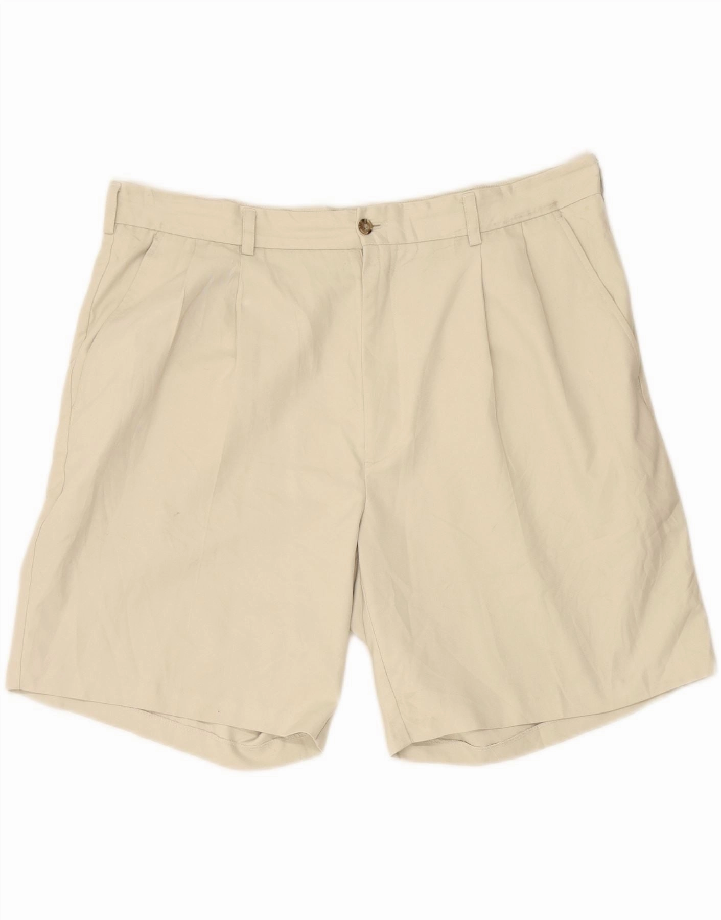 Quick Motion Workout Ready Design IZOD Mens Pegged Chino Shorts W40 XL Beige Polyester