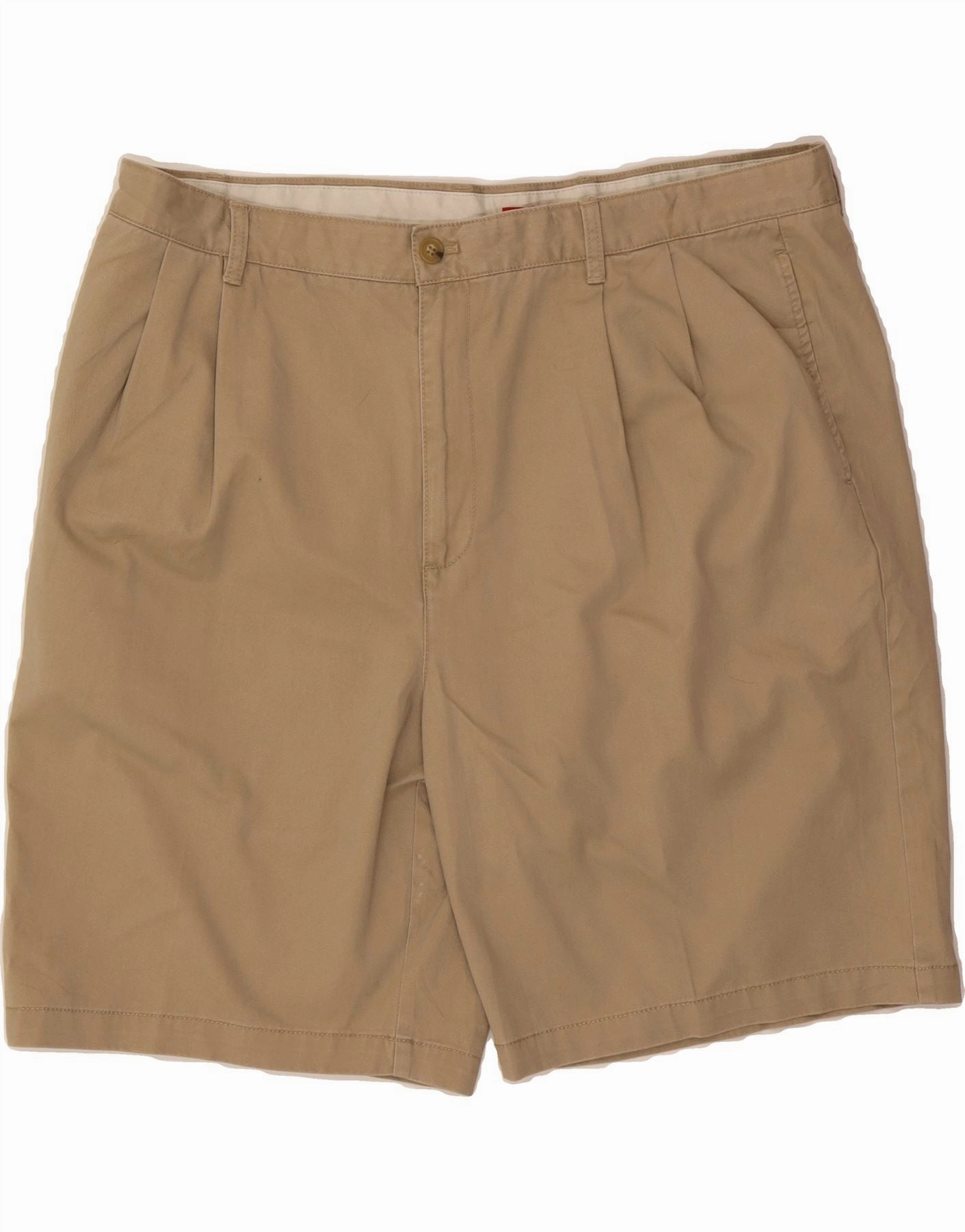 IZOD Mens Pegged Chino Shorts W42 2XL Beige Cotton summer breeze