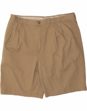IZOD Mens Pegged Chino Shorts W42 2XL Beige Cotton summer breeze