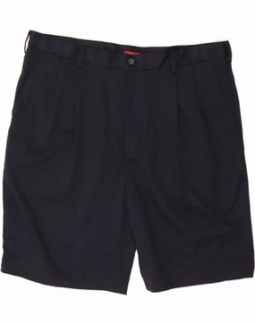nylon blend button fly IZOD Mens Pegged Chino Shorts W42 2XL Navy Blue Polyester