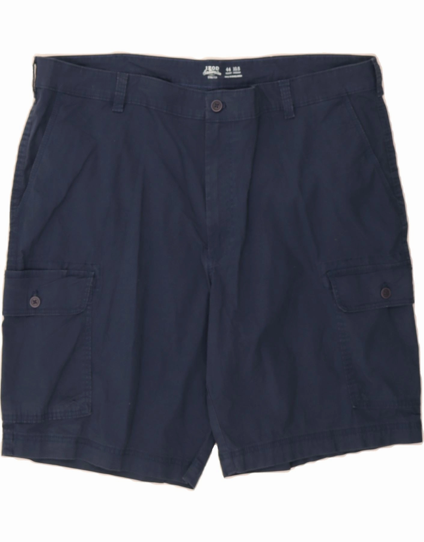 IZOD Mens Salt Water Cargo Shorts W44 2XL Navy Blue Cotton Dual Zone Ventilation