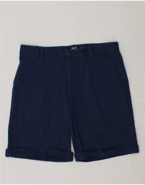 IZOD Mens Salt Water Chino Shorts W30 Medium Navy Blue Cotton Breathable Comfort Fit athletic style