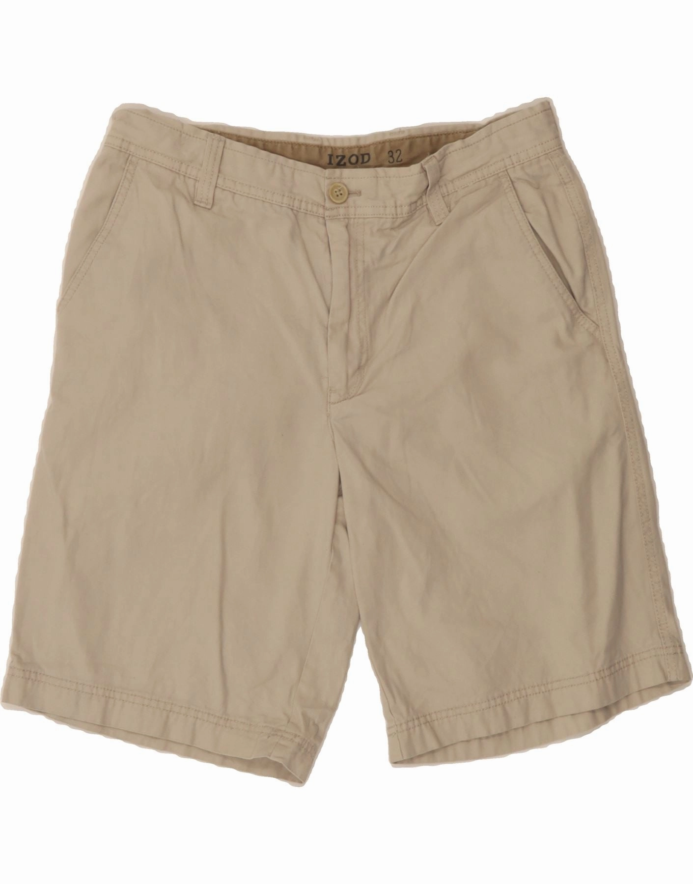 IZOD Mens Salt Water Chino Shorts W32 Medium Beige Cotton Stylish Outfit beach shorts