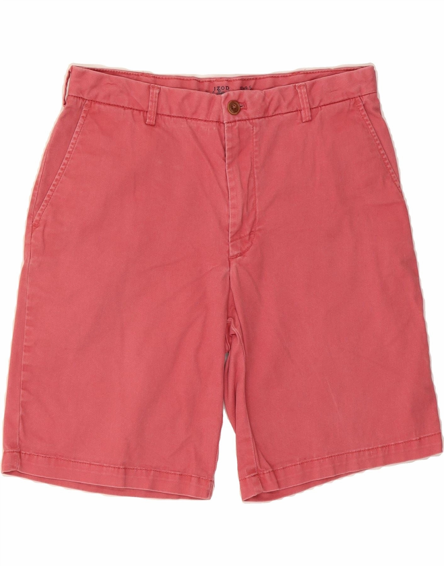 Non Irritating Tagless IZOD Mens Salt Water Chino Shorts W32 Medium Pink Cotton