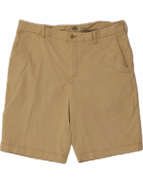 IZOD Mens Salt Water Chino Shorts W34 Large Beige Cotton Mesh Fabric