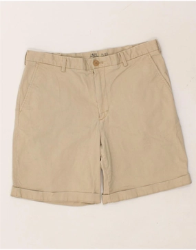 IZOD Mens Salt Water Chino Shorts W34 Large Beige Cotton Unisex Design rayon fabric