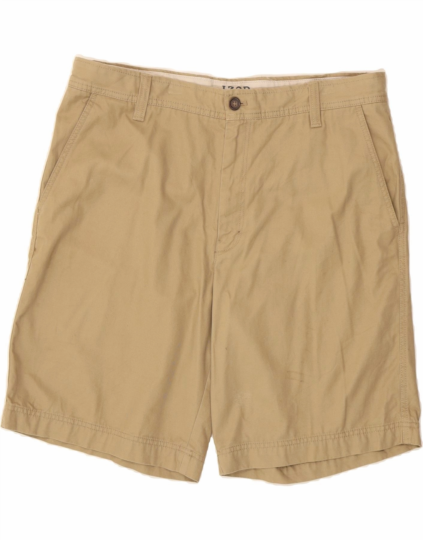 On The Go IZOD Mens Salt Water Chino Shorts W36 Large  Beige Cotton