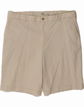 IZOD Mens Salt Water Chino Shorts W38 XL  Beige Cotton Flexible Comfort Wear