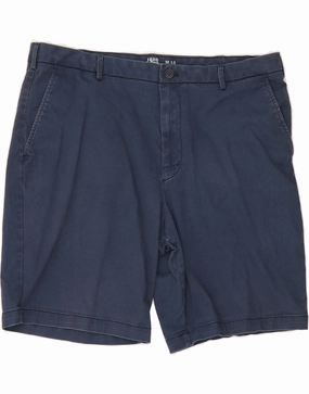 IZOD Mens Salt Water Chino Shorts W38 XL Navy Blue Cotton ElasticHem