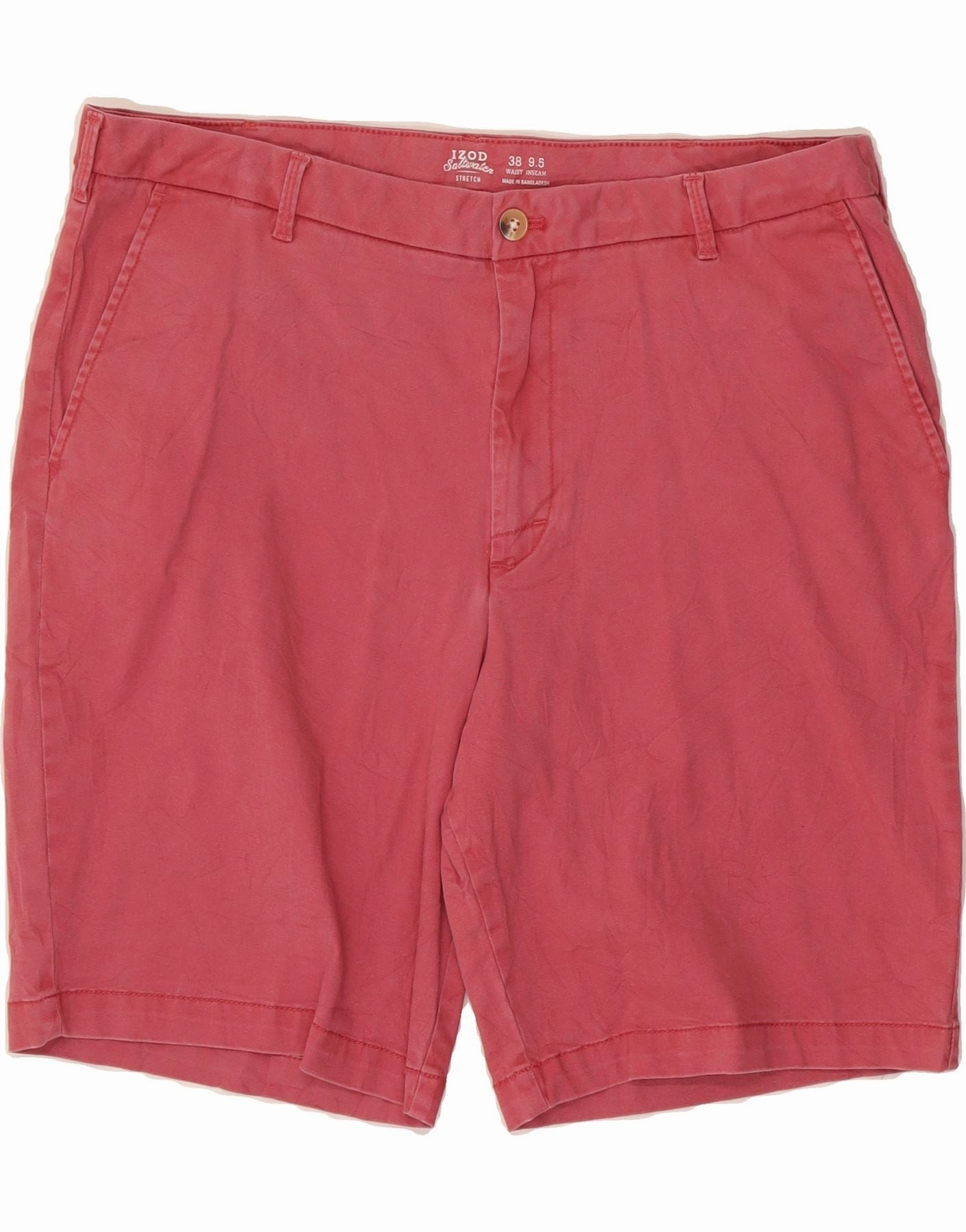 Quick Movement IZOD Mens Salt Water Chino Shorts W38 XL Pink Cotton