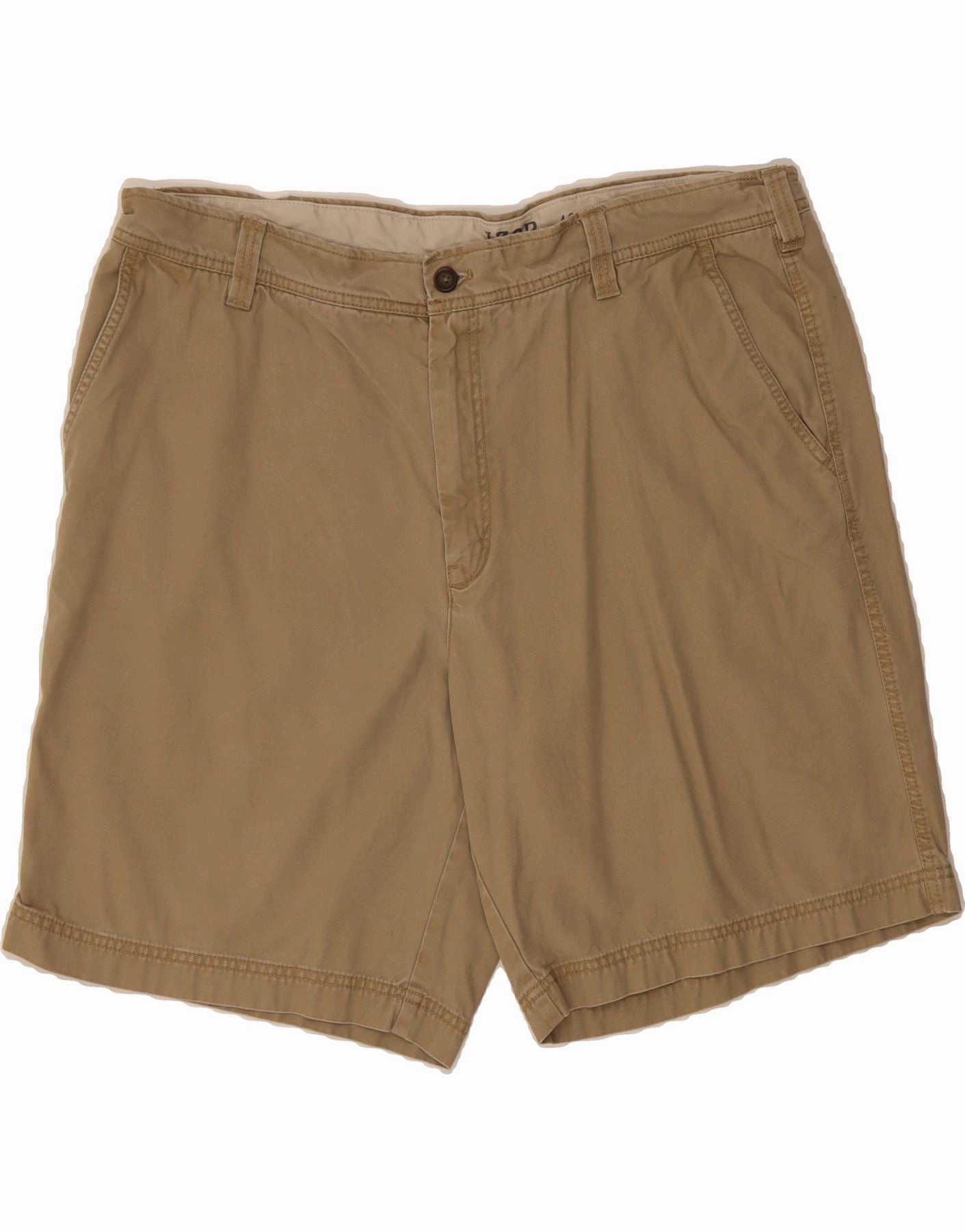 IZOD Mens Salt Water Chino Shorts W40 XL Beige Cotton Board shorts Breathable mesh