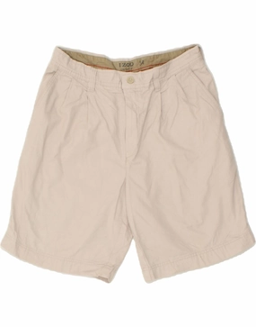 Comfortable Motion IZOD Mens Salt Water Pegged Chino Shorts W34 Large Beige Cotton