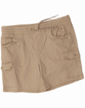 IZOD Mens Slim Fit Cargo Shorts Large W36  Beige Cotton odor - absorbing Moisture Wicking Fabric