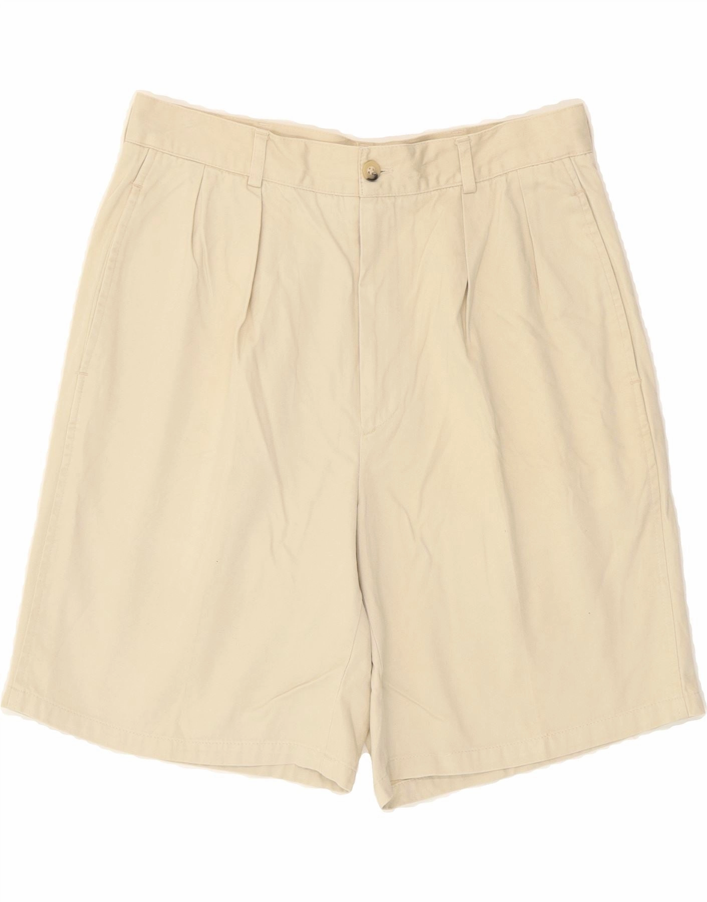 J. C. TWIDD Mens Pegged Chino Shorts IT 48 Medium W31 Beige Cotton Anti Cling Technology